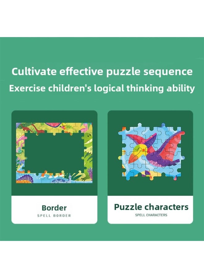 ألعاب خشبية تعليمية للأطفال من 1 إلى 7 سنوات، للذكور والإناث، أحجية تعليمية، ألعاب مرحلة ما قبل المدرسة، لعبة أحجية خشبية خطوة بخطوة - اللون: ترتيب رابع: جنة الديناصورات - Image 4